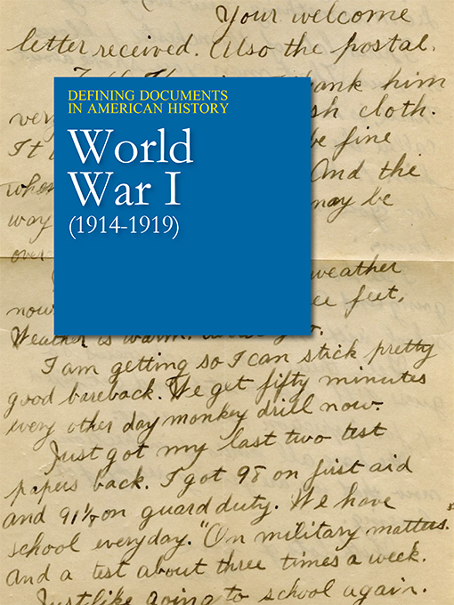 Cover image for Defining Documents in American History: World War I, (1914-1919)